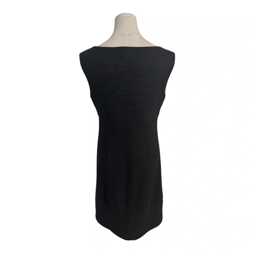 TORY BURCH Gray Wool Shift Dress Work Party Zipper Detail Size S Date‎ Holiday